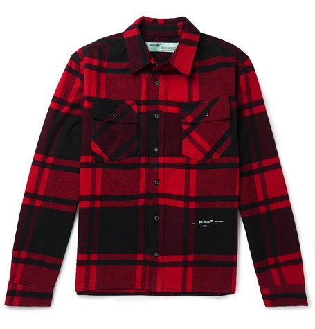 OFF-WHITE Embellished Checkered Flannel ...